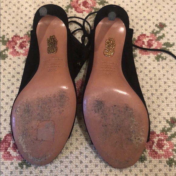 Aquazurra Mayfair 105 BlackSuede Heel - Picture 6 of 7